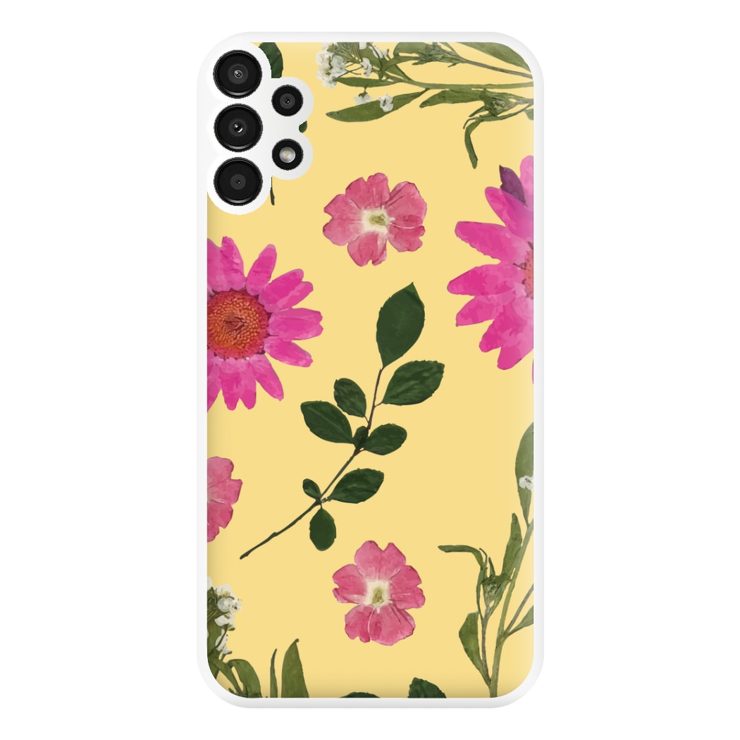 Pressed Plants Yellow Phone Case for Galaxy A13
