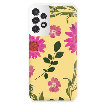 Pressed Plants Yellow Phone Case for Galaxy A53