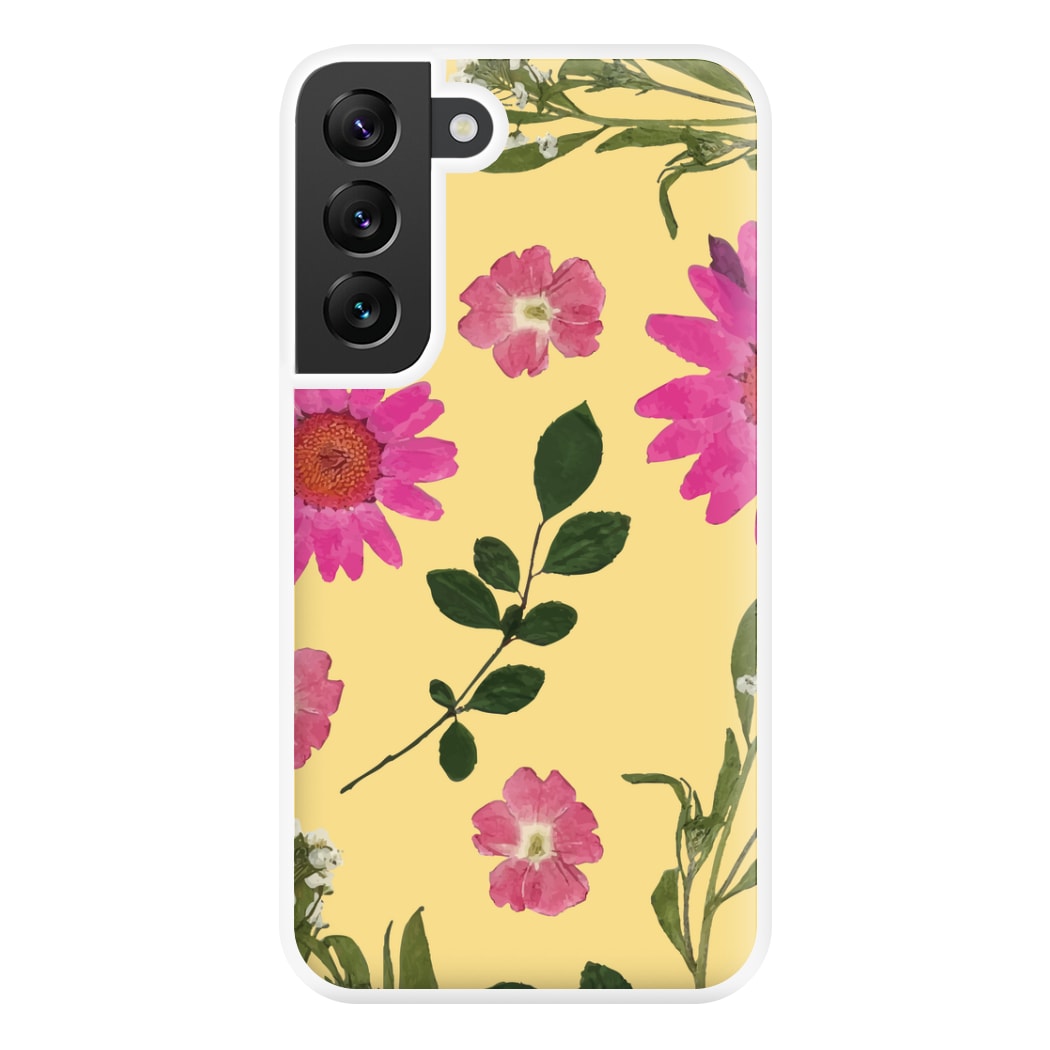 Pressed Plants Yellow Phone Case for Galaxy S22 Plus