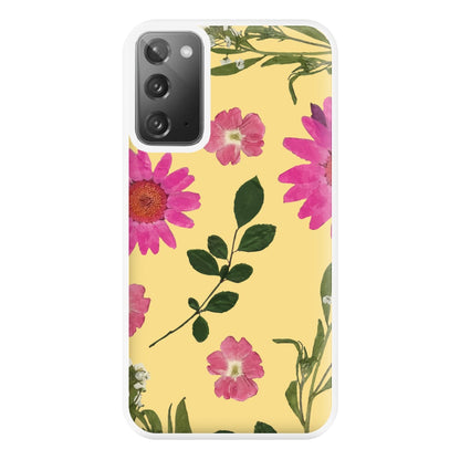 Pressed Plants Yellow Phone Case for Galaxy Note 20 Ultra