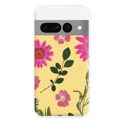 Pressed Plants Yellow Phone Case for Google Pixel 7 Pro