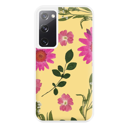 Pressed Plants Yellow Phone Case for Galaxy S20FE