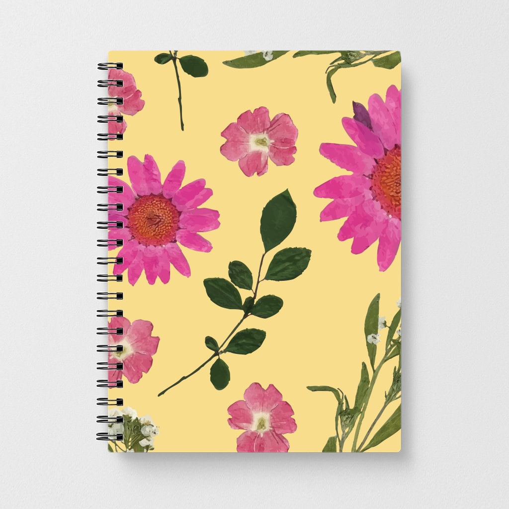 Pressed Plants Yellow Notebook