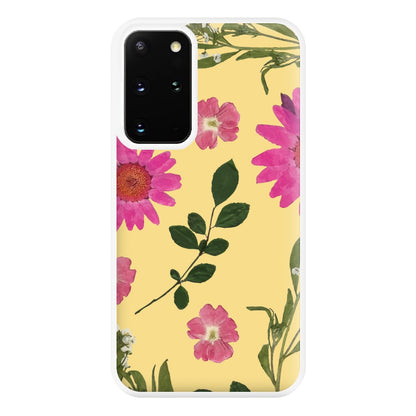 Pressed Plants Yellow Phone Case for Galaxy S20 Plus