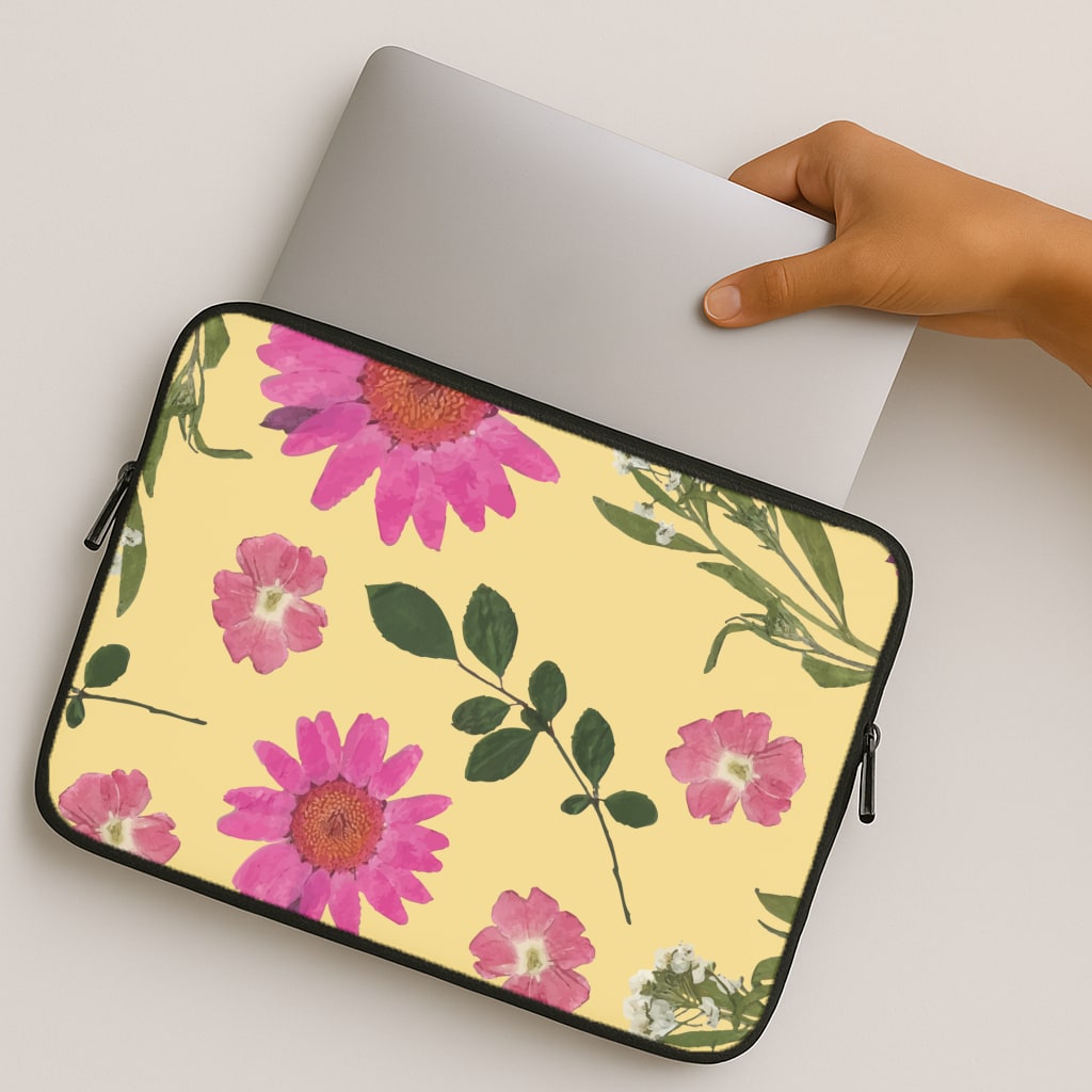 Pressed Plants Yellow MacBook Case