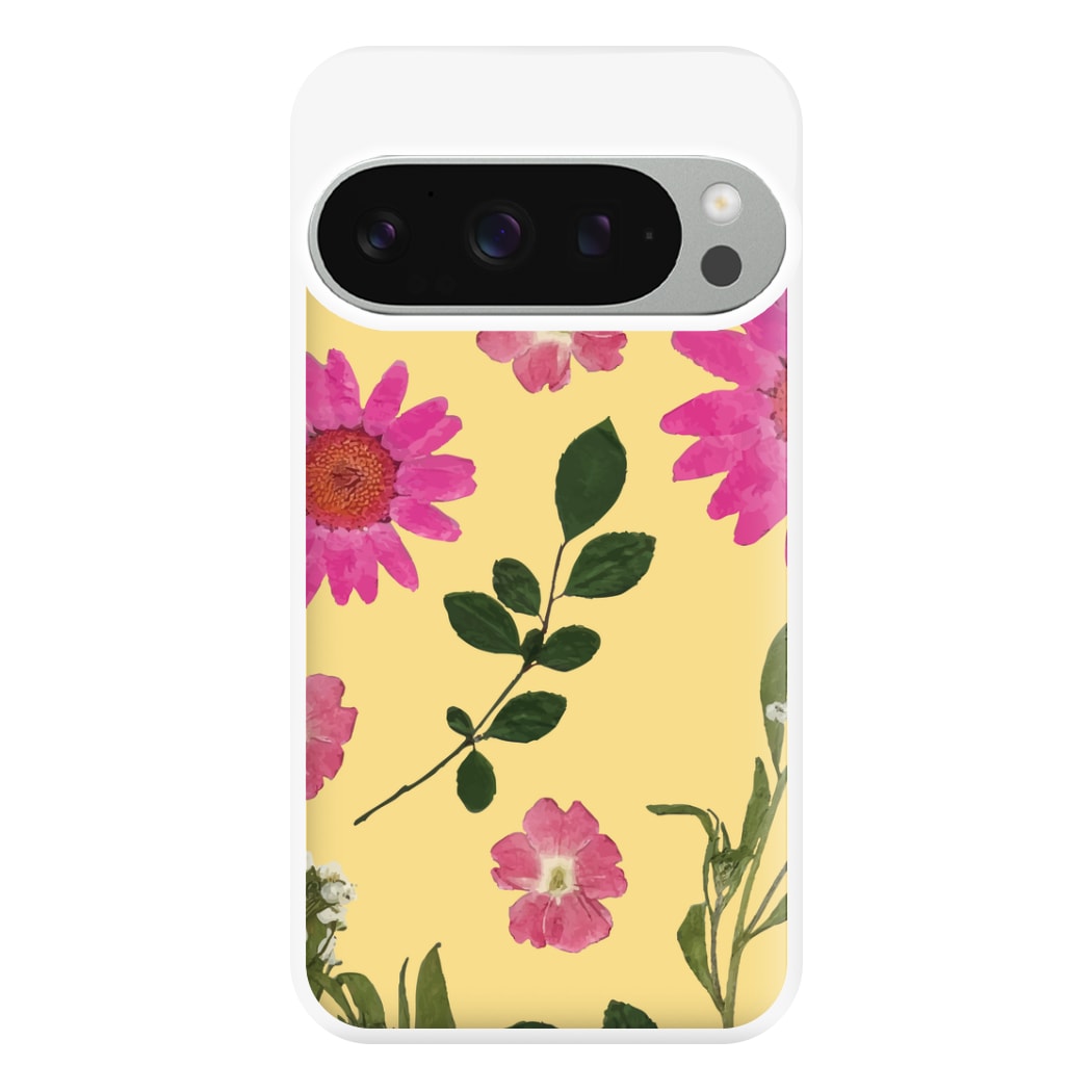Pressed Plants Yellow Phone Case for Google Pixel 9 Pro XL