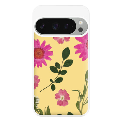 Pressed Plants Yellow Phone Case for Google Pixel 9 Pro XL