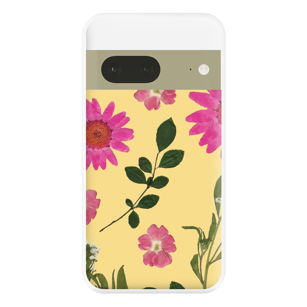 Pressed Plants Yellow Phone Case for Google Pixel 7a