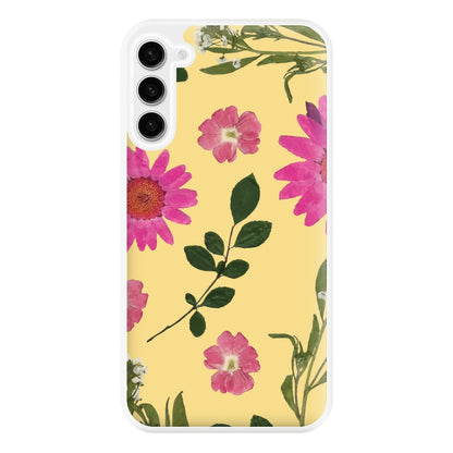 Pressed Plants Yellow Phone Case for Galaxy S23FE