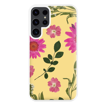 Pressed Plants Yellow Phone Case for Galaxy S23 Ultra