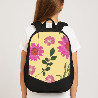 Pressed Plants Yellow Large School Bag