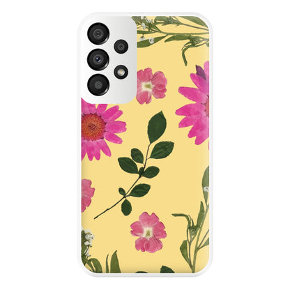 Pressed Plants Yellow Phone Case for Galaxy A33