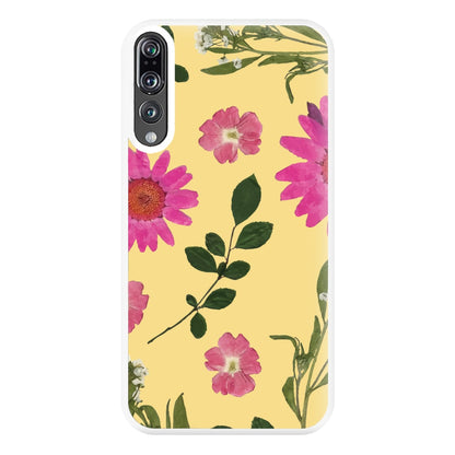 Pressed Plants Yellow Phone Case for Huawei P20 Pro