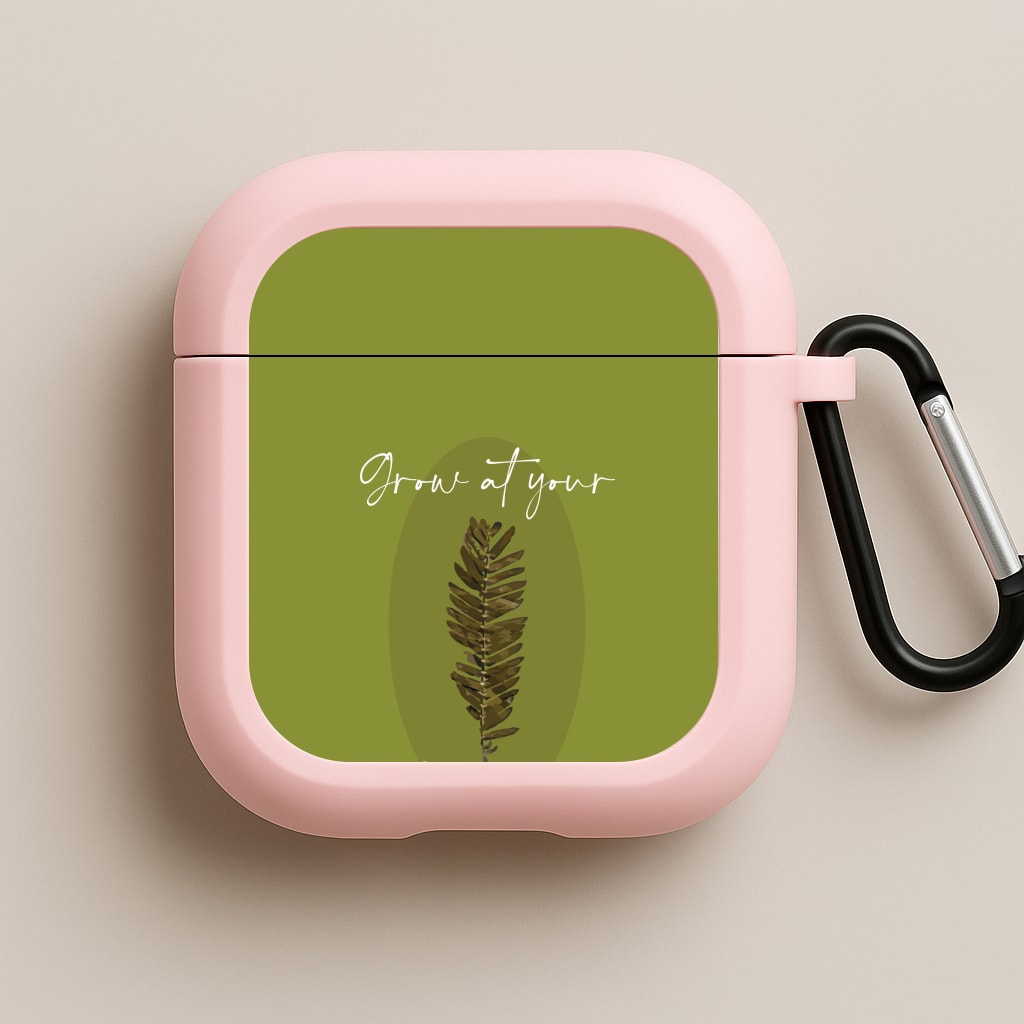 Grow At Your Own Pace Fern Pink AirPods Case