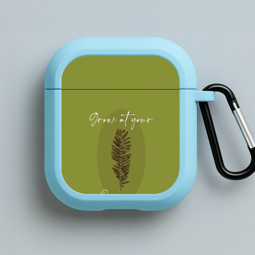 Grow At Your Own Pace Fern Blue AirPods Case