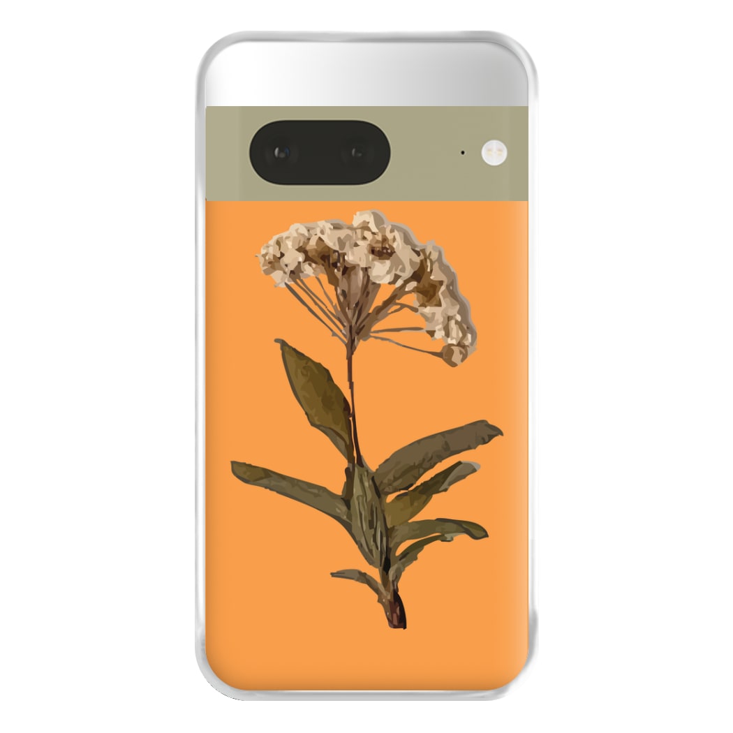 Bright Orange Pressed Flower Phone Case for Google Pixel 7a