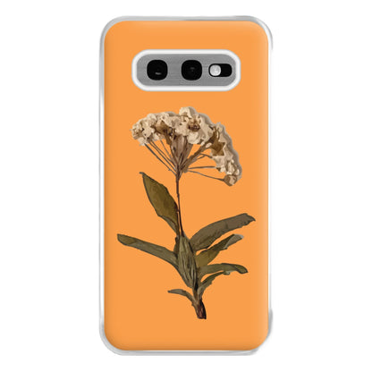 Bright Orange Pressed Flower Phone Case for Galaxy S10e