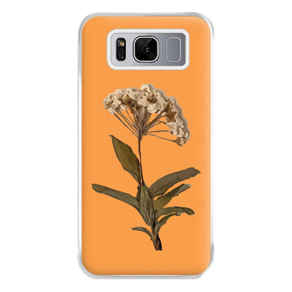 Bright Orange Pressed Flower Phone Case for Galaxy S8 Plus
