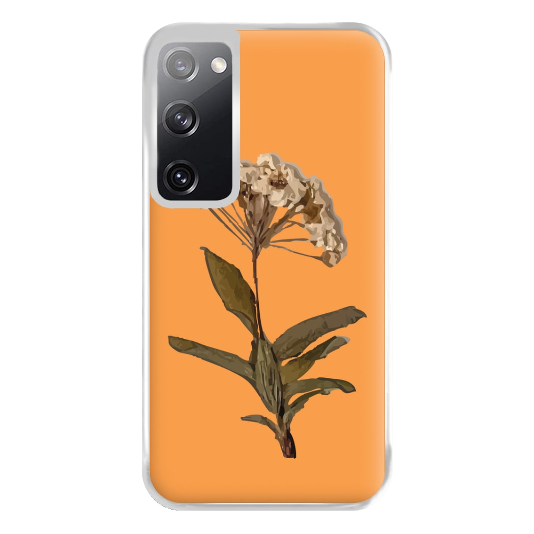 Bright Orange Pressed Flower Phone Case for Galaxy S20