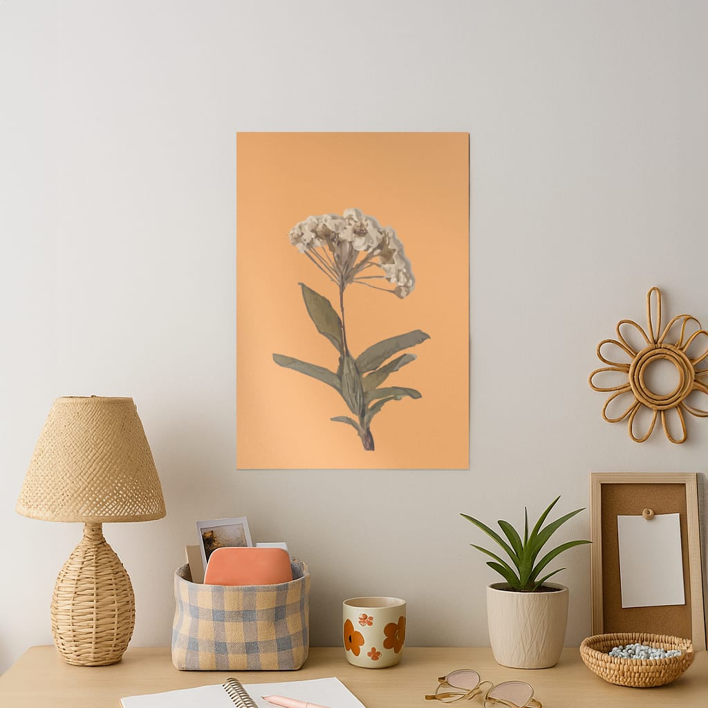 Bright Orange Pressed Flower Art Print