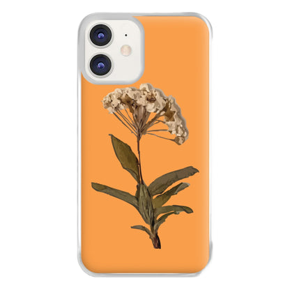 Bright Orange Pressed Flower Phone Case for iPhone 12 / 12 Pro