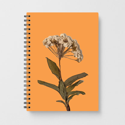 Bright Orange Pressed Flower Notebook