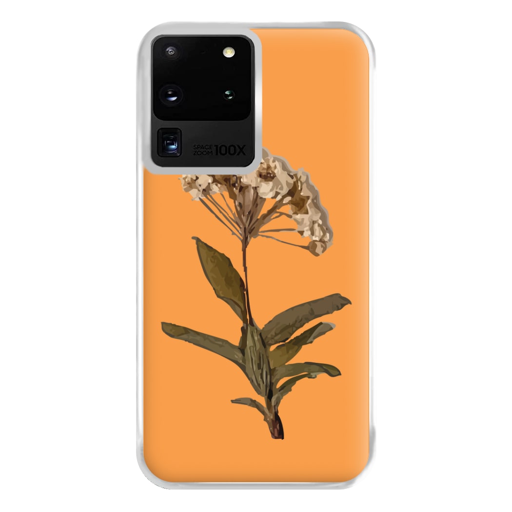 Bright Orange Pressed Flower Phone Case for Galaxy S20 Ultra