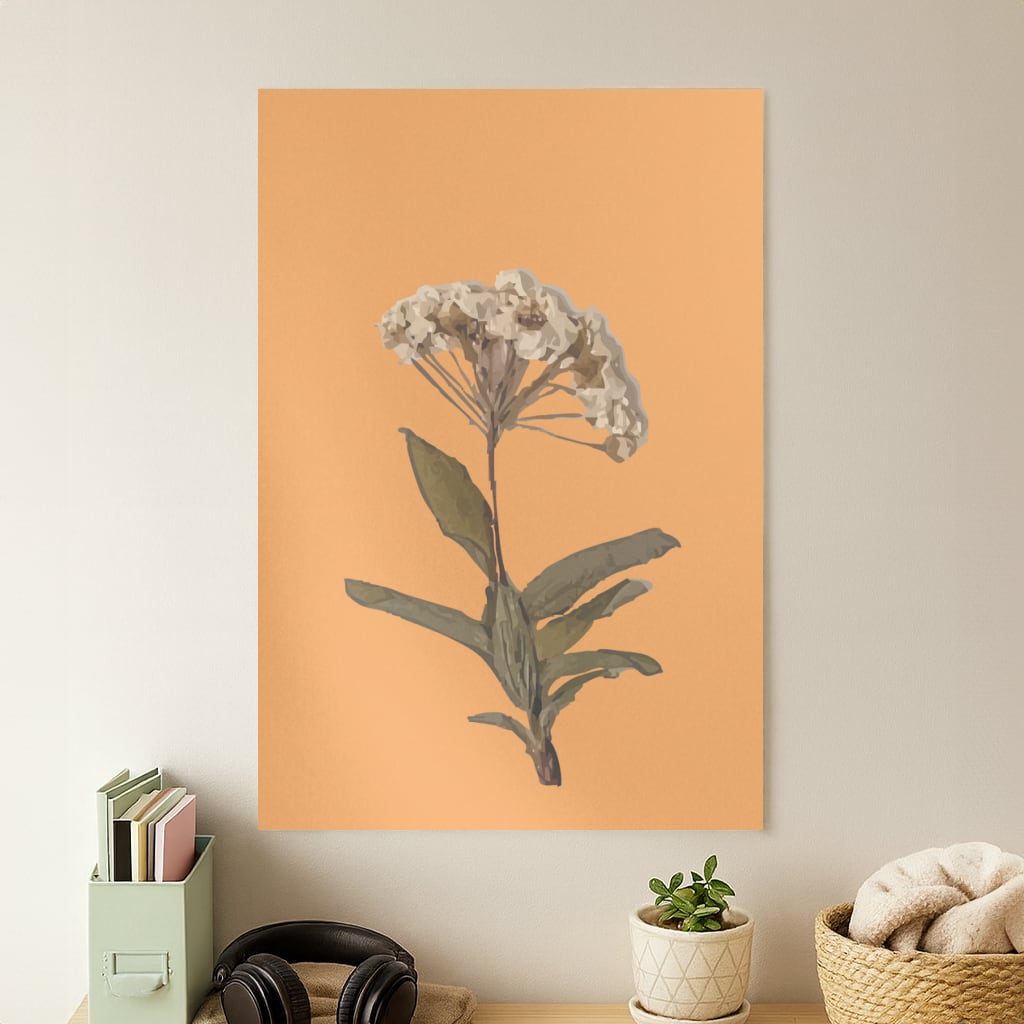 Bright Orange Pressed Flower Poster