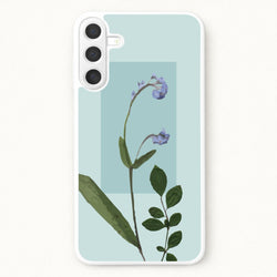 Abstract Blue Pressed Flower Phone Case for Galaxy A17