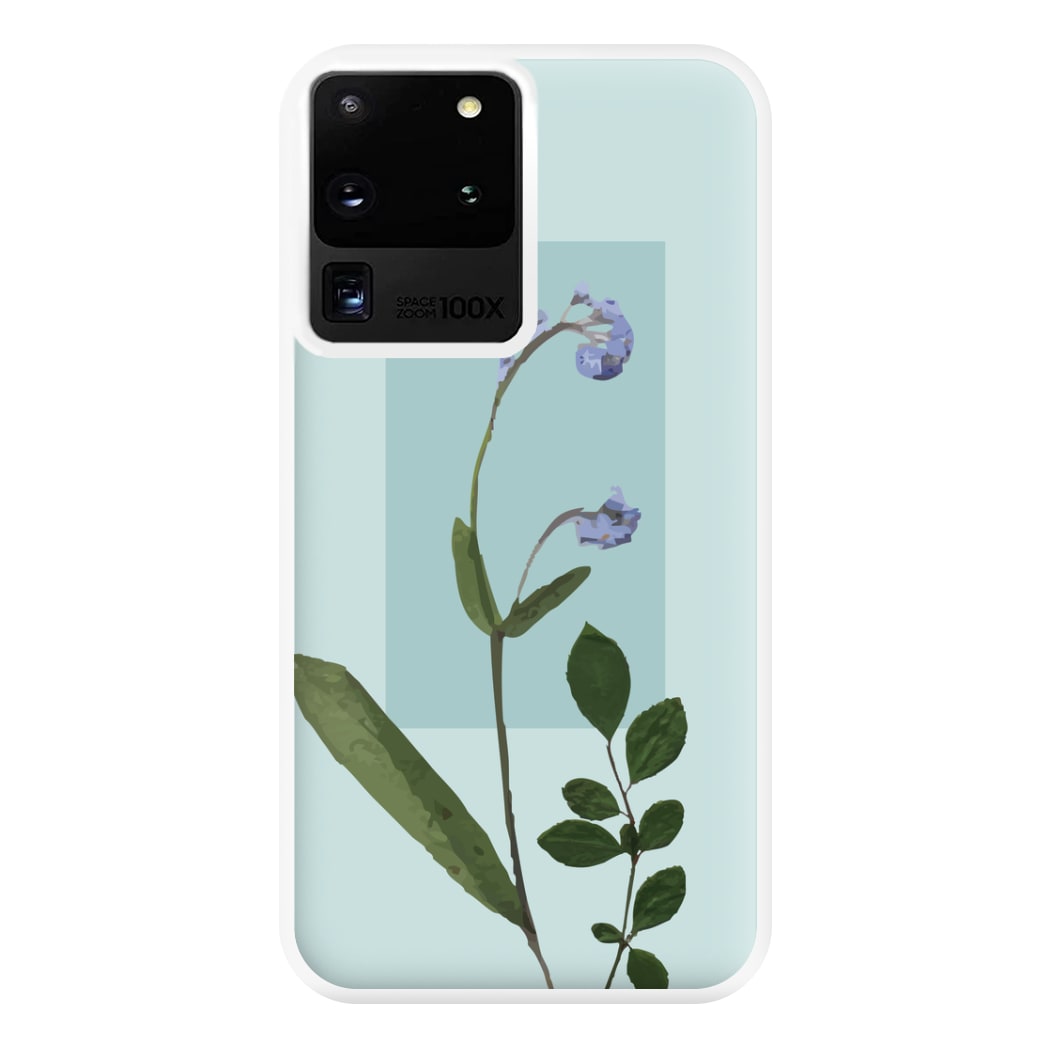 Abstract Blue Pressed Flower Phone Case for Galaxy S20 Ultra