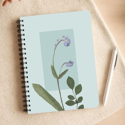 Abstract Blue Pressed Flower Notepad