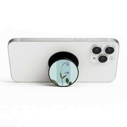 Abstract Blue Pressed Flower Phone Stand