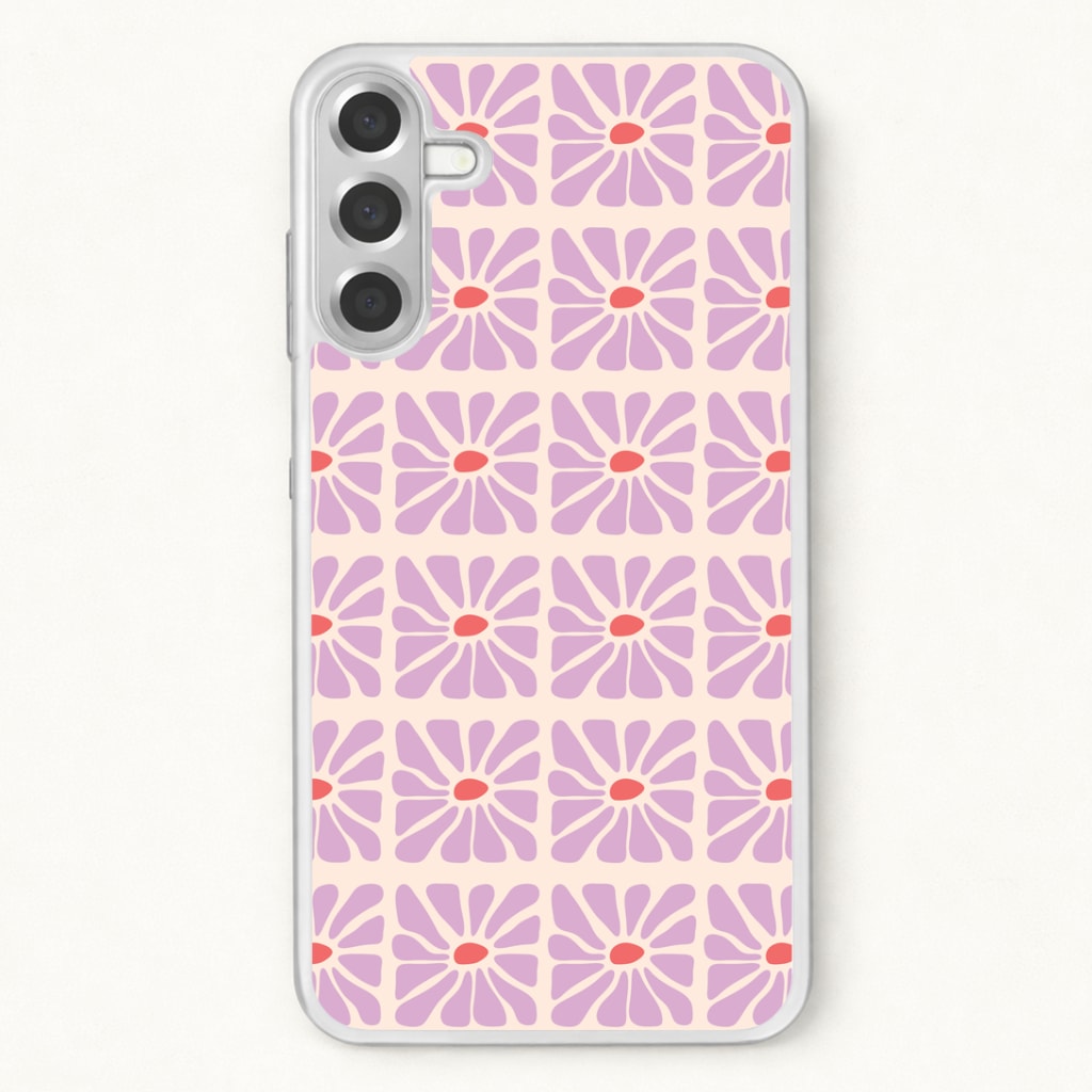 Square Abstract Flowers Mauve Phone Case for Galaxy A17