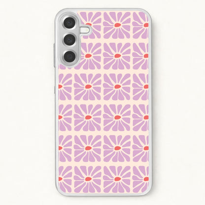 Square Abstract Flowers Mauve Phone Case for Galaxy A17