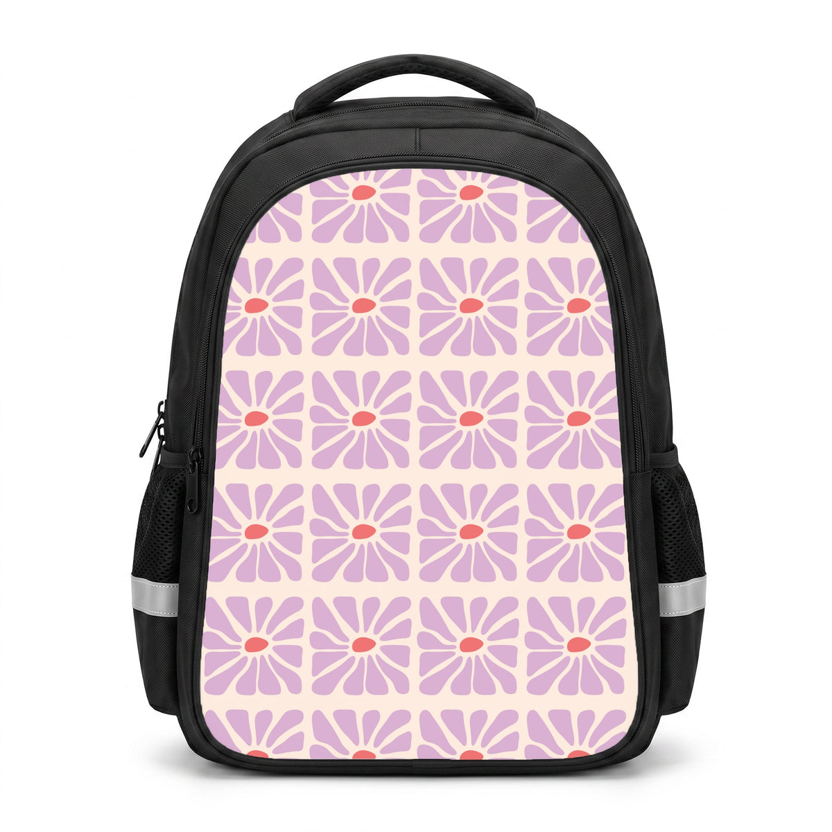 Square Abstract Flowers Mauve Backpack