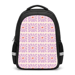 Square Abstract Flowers Mauve Backpack