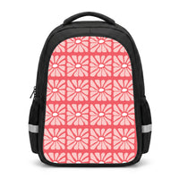 Square Abstract Flowers Pink Backpack