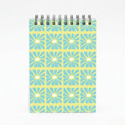 Square Abstract Flowers Blue Notebook 4