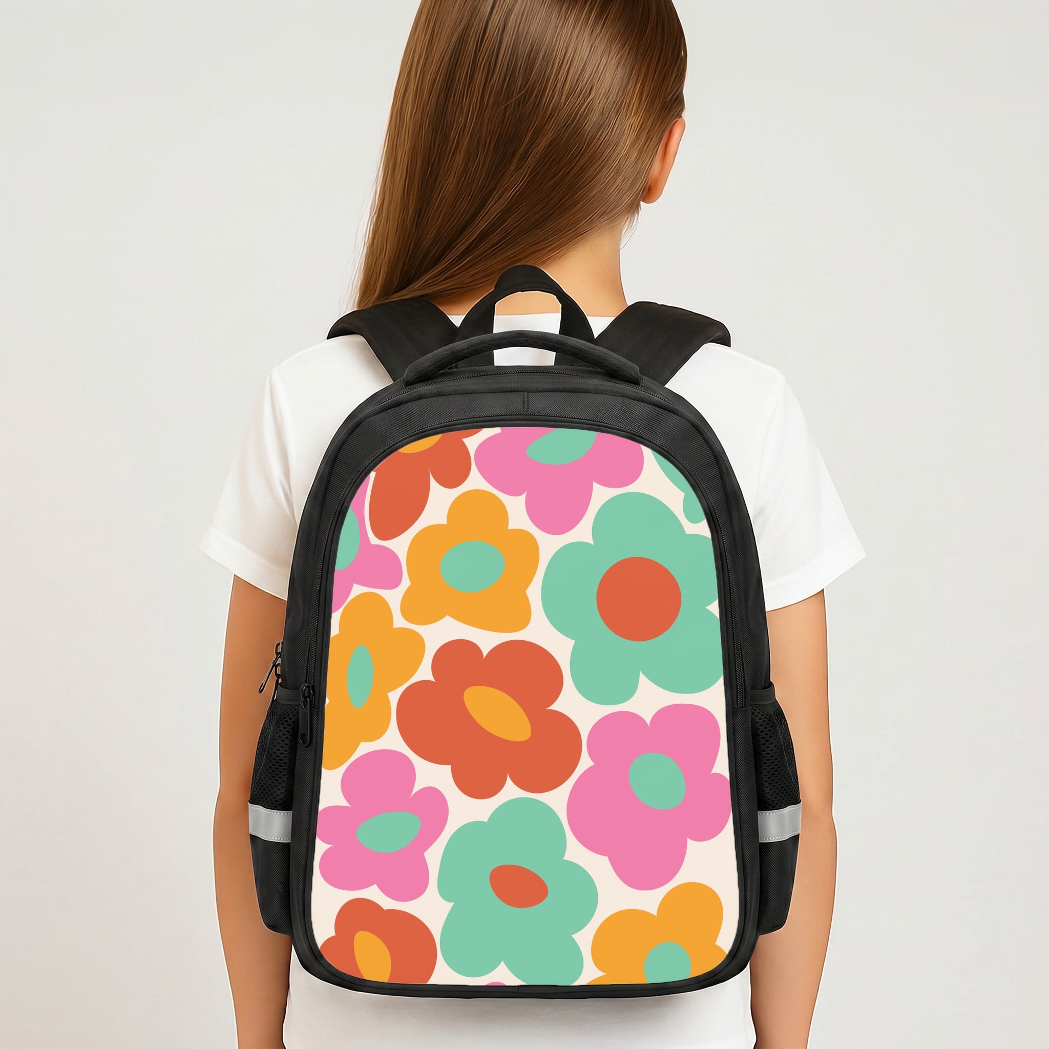Abstract Trippy Retro Flowers Backpack