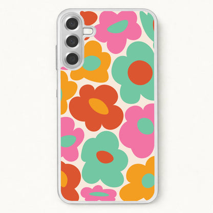 Abstract Trippy Retro Flowers Phone Case for Galaxy A37