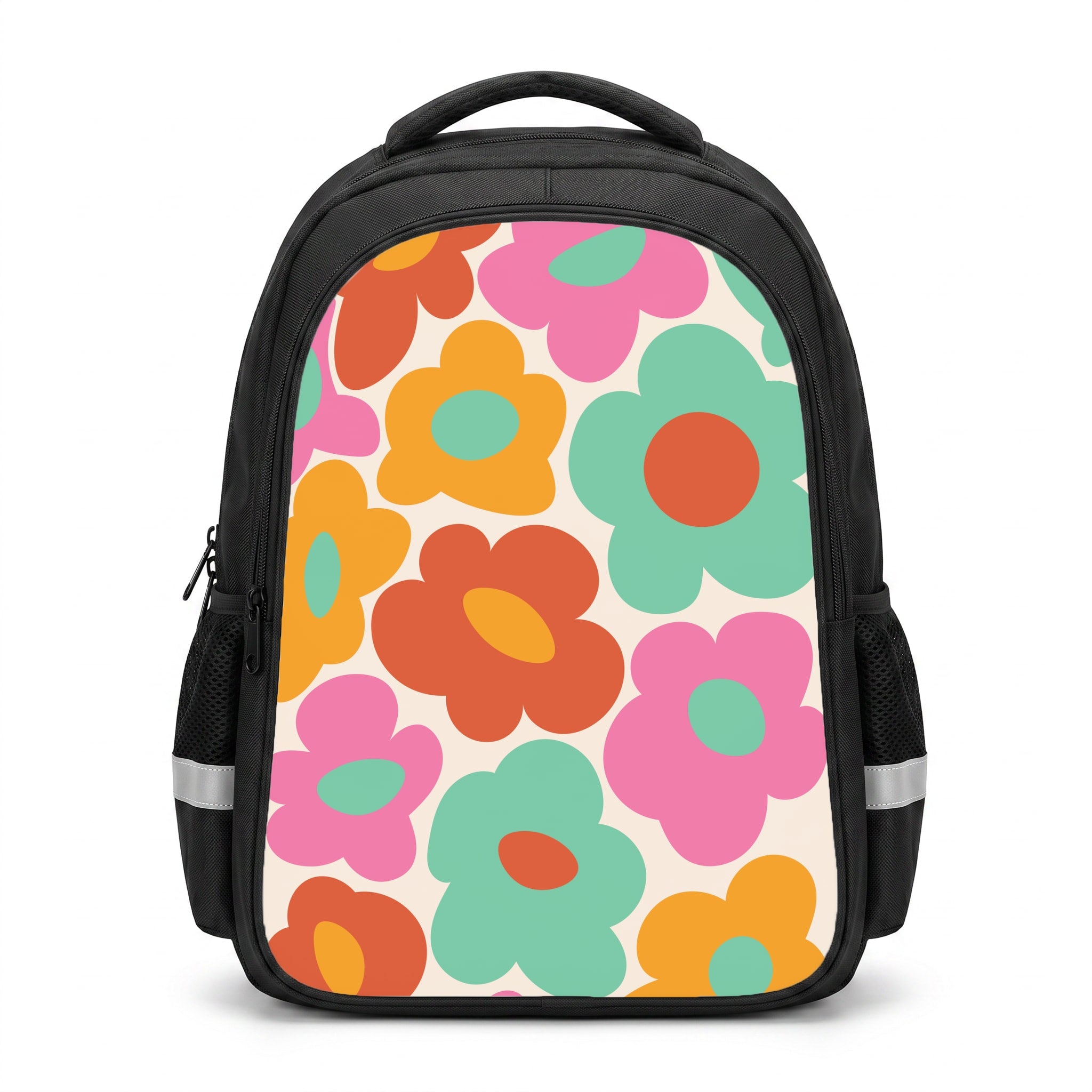 Abstract Trippy Retro Flowers Backpack