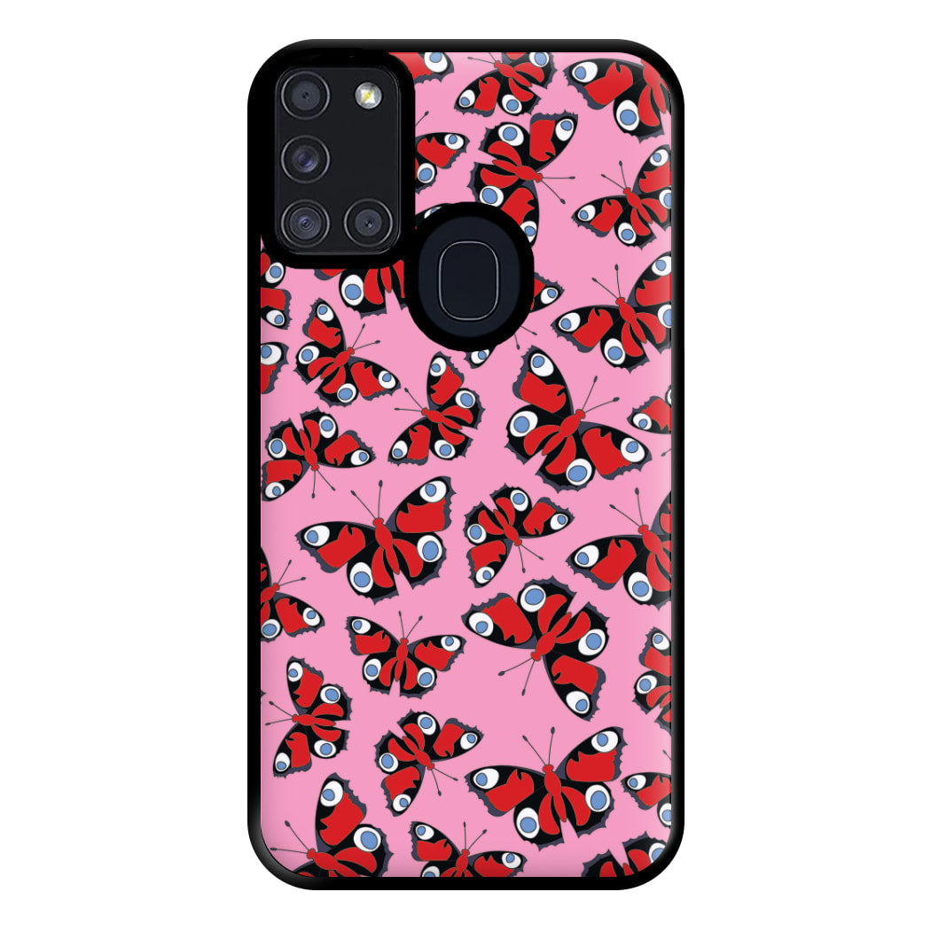 Red Butterfly - Butterfly Patterns Phone Case for Galaxy A21s