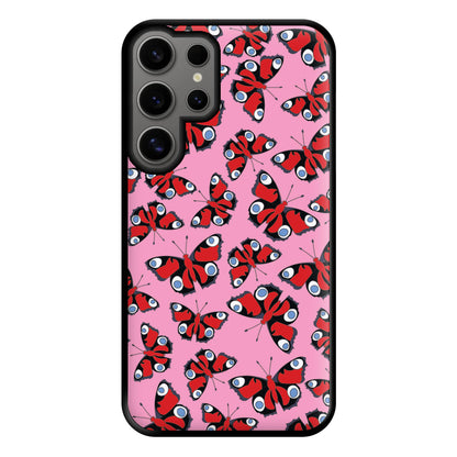 Red Butterfly - Butterfly Patterns Phone Case for Galaxy S24 Ultra