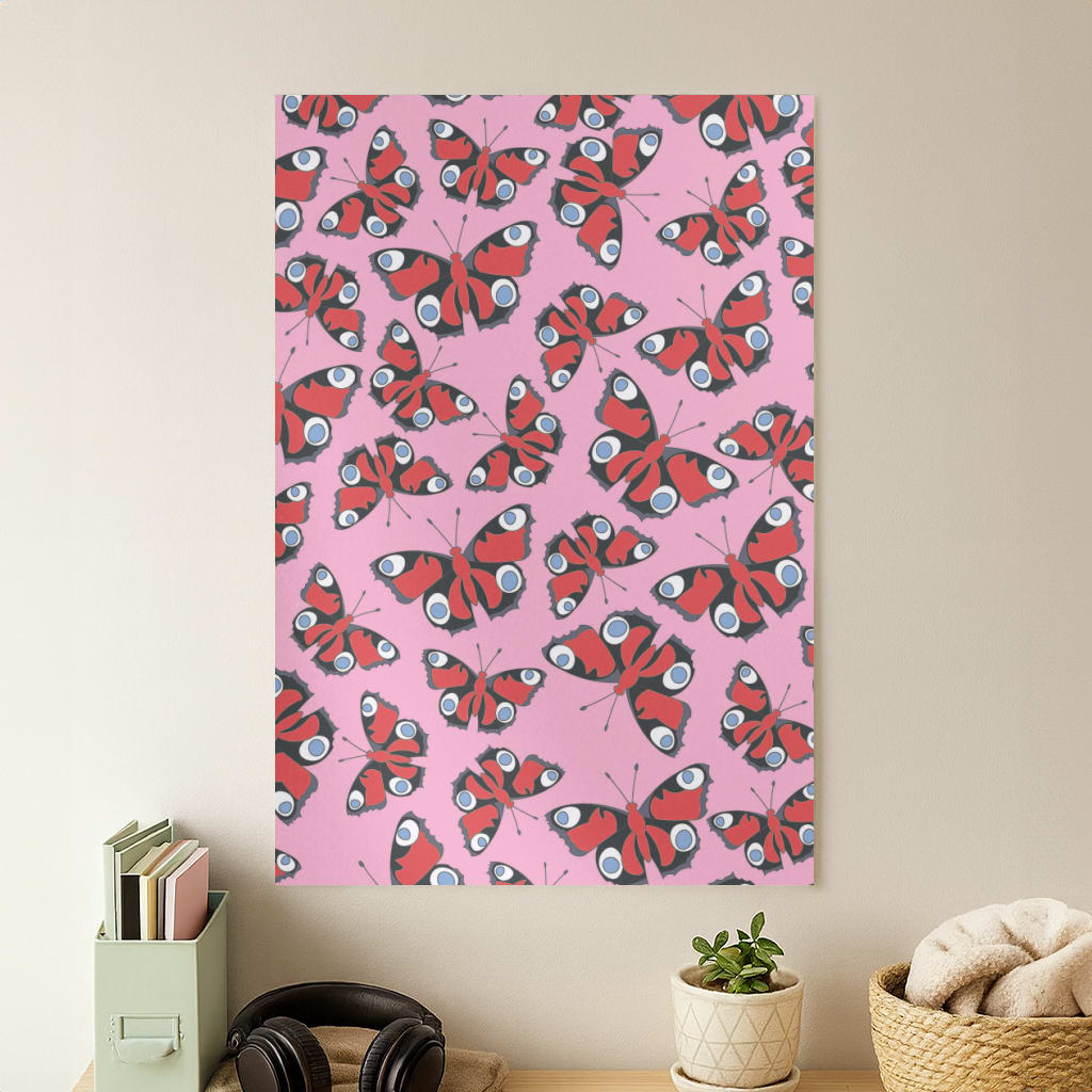 Red Butterfly - Butterfly Patterns Poster