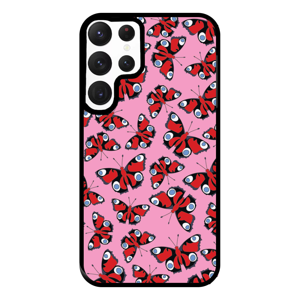 Red Butterfly - Butterfly Patterns Phone Case for Galaxy S22 Ultra