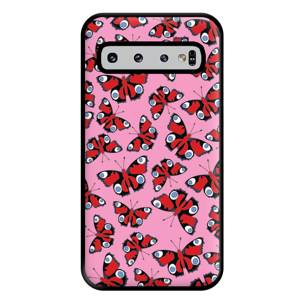 Red Butterfly - Butterfly Patterns Phone Case for Galaxy S10 Plus