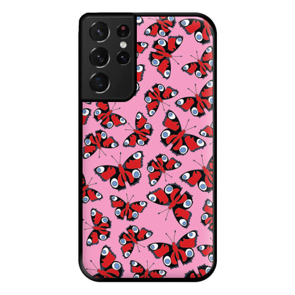 Red Butterfly - Butterfly Patterns Phone Case for Galaxy S21 Ultra