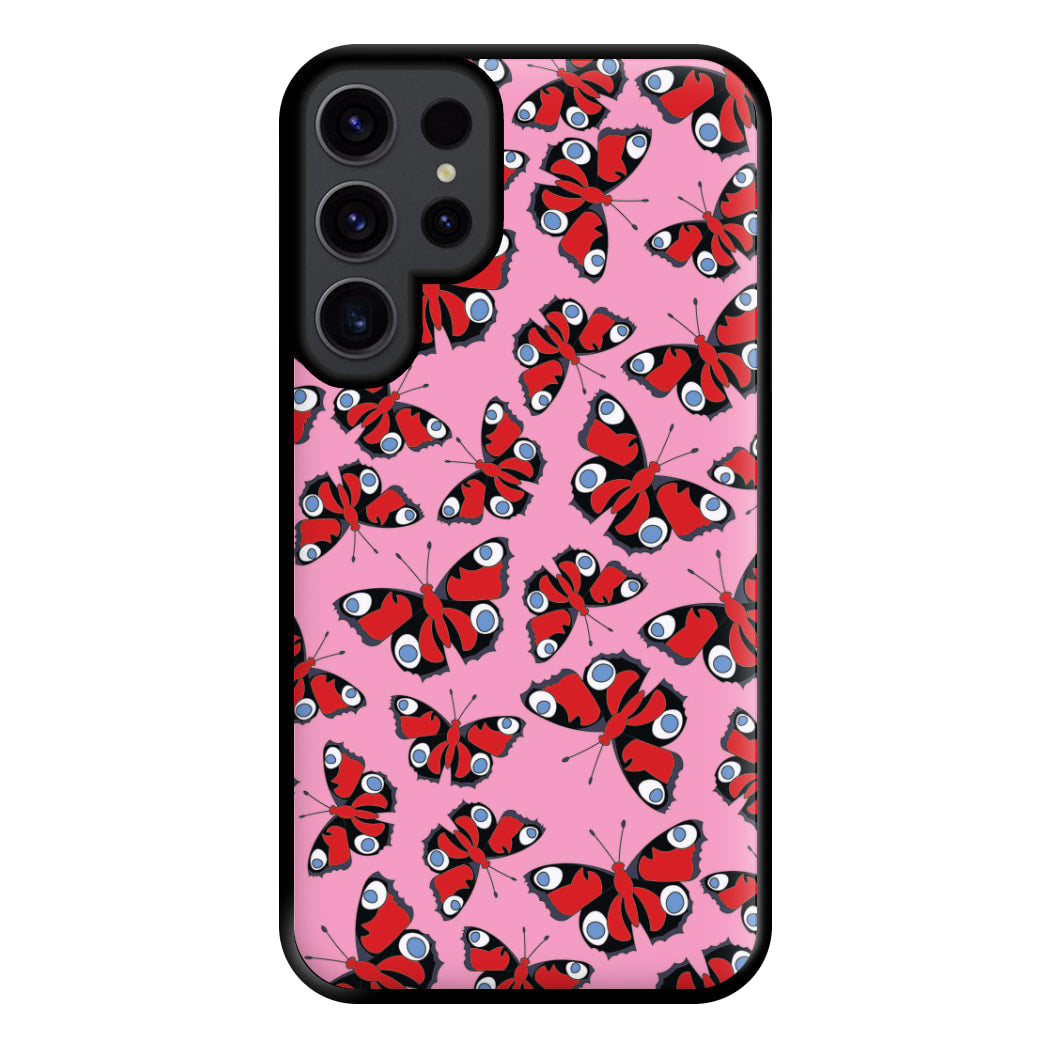 Red Butterfly - Butterfly Patterns Phone Case for Galaxy S23 Ultra