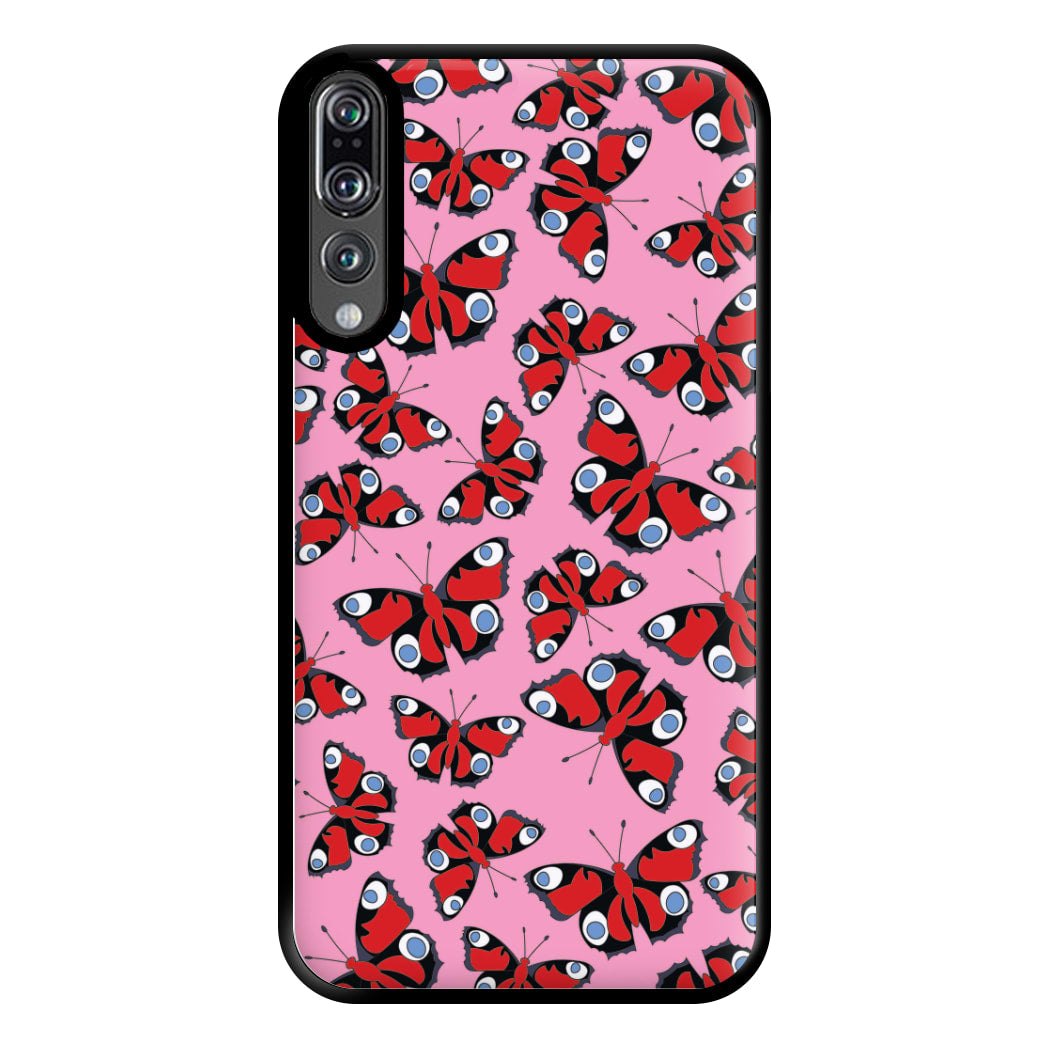 Red Butterfly - Butterfly Patterns Phone Case for Huawei P20 Pro