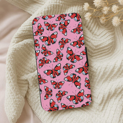 Red Butterfly - Butterfly Patterns Wallet Phone Case